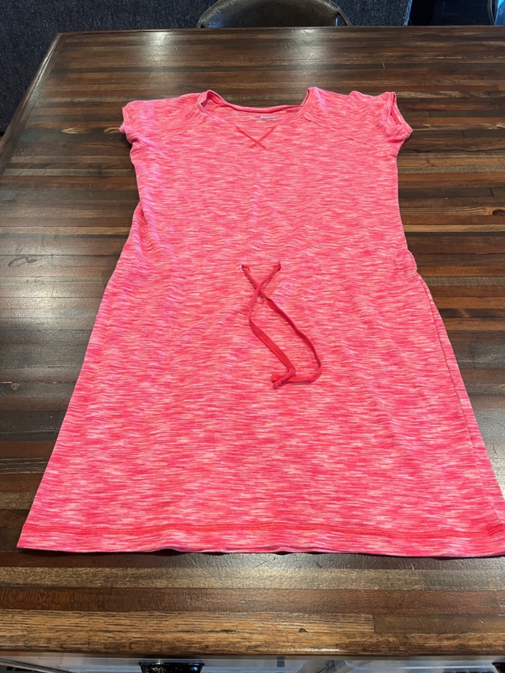 Columbia Pink Heathered Casual Drawstring Dress
